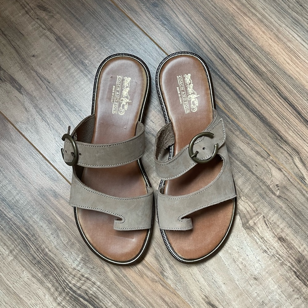 Like new Coach and Four leather sandals size 8